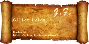 Gilicz Frida névjegykártya